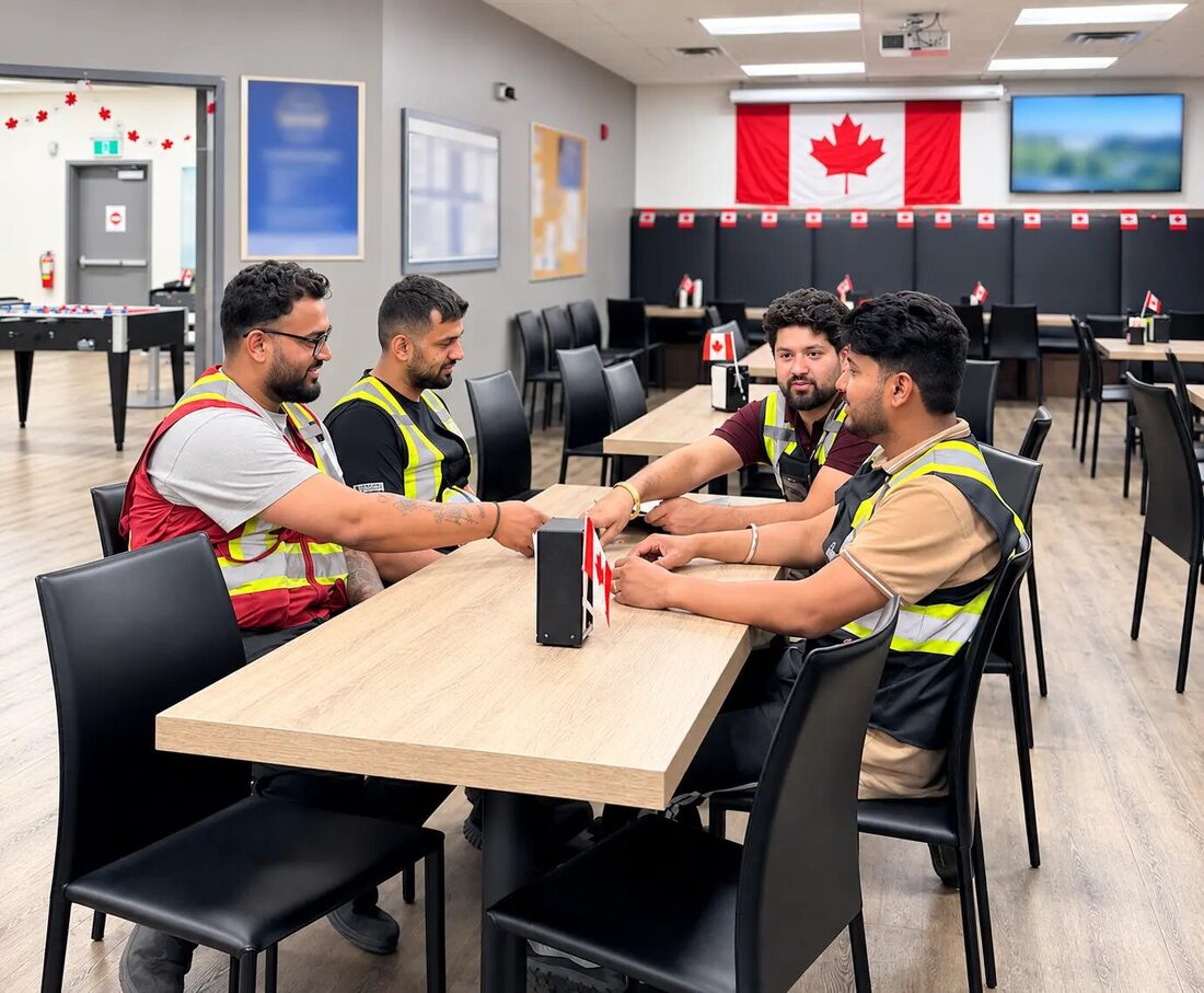 Express Lumpers Alberta team coordinating warehouse assignments