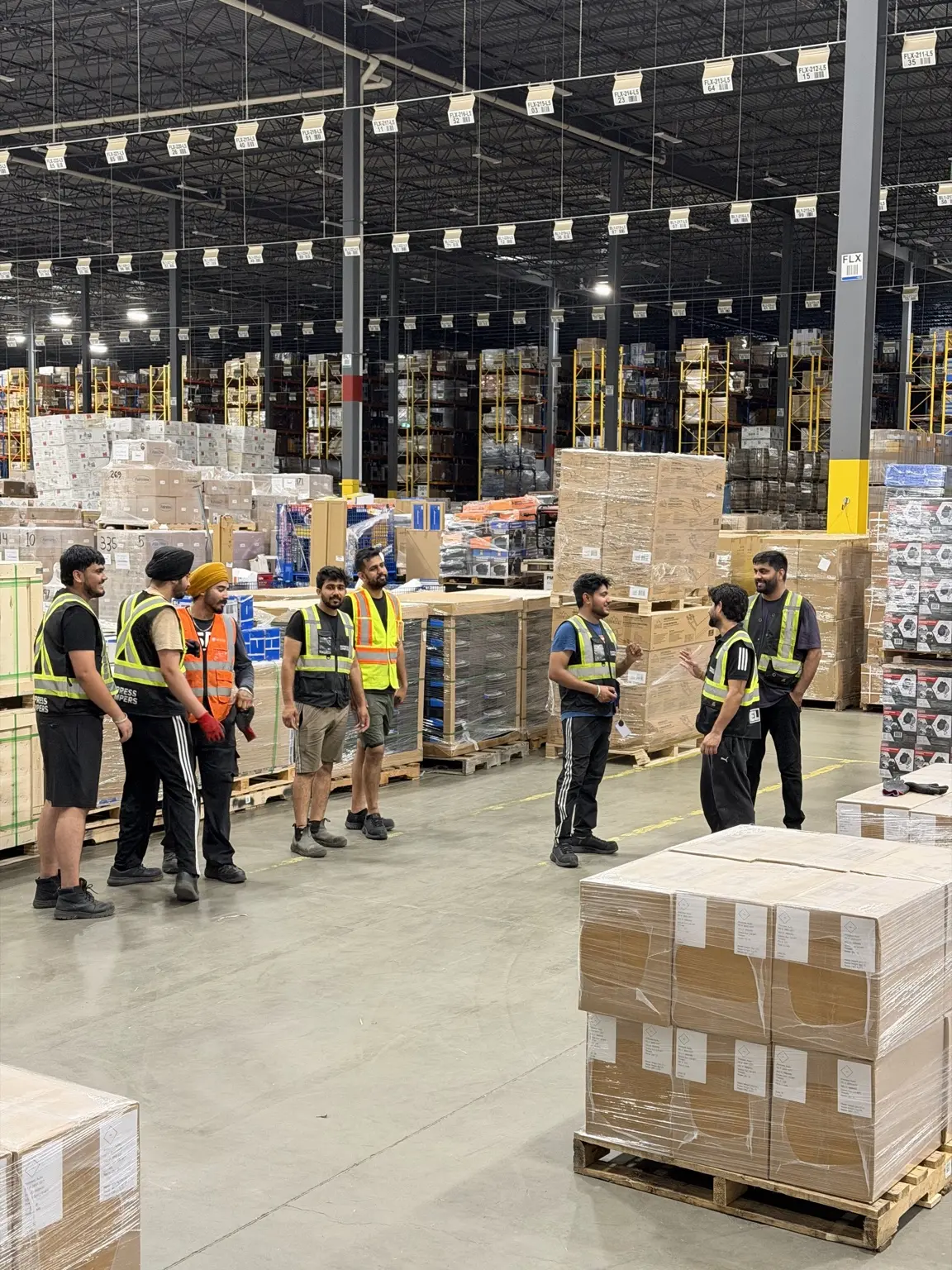 Express Lumpers Ontario warehouse crew supporting a high-volume distribution operation