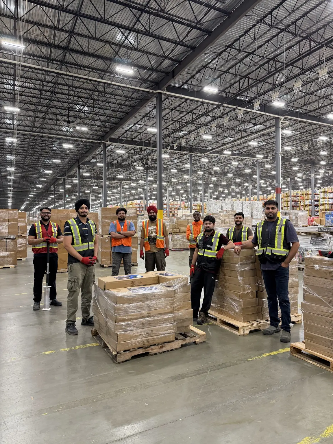 Express Lumpers Ontario warehouse team in a distribution facility